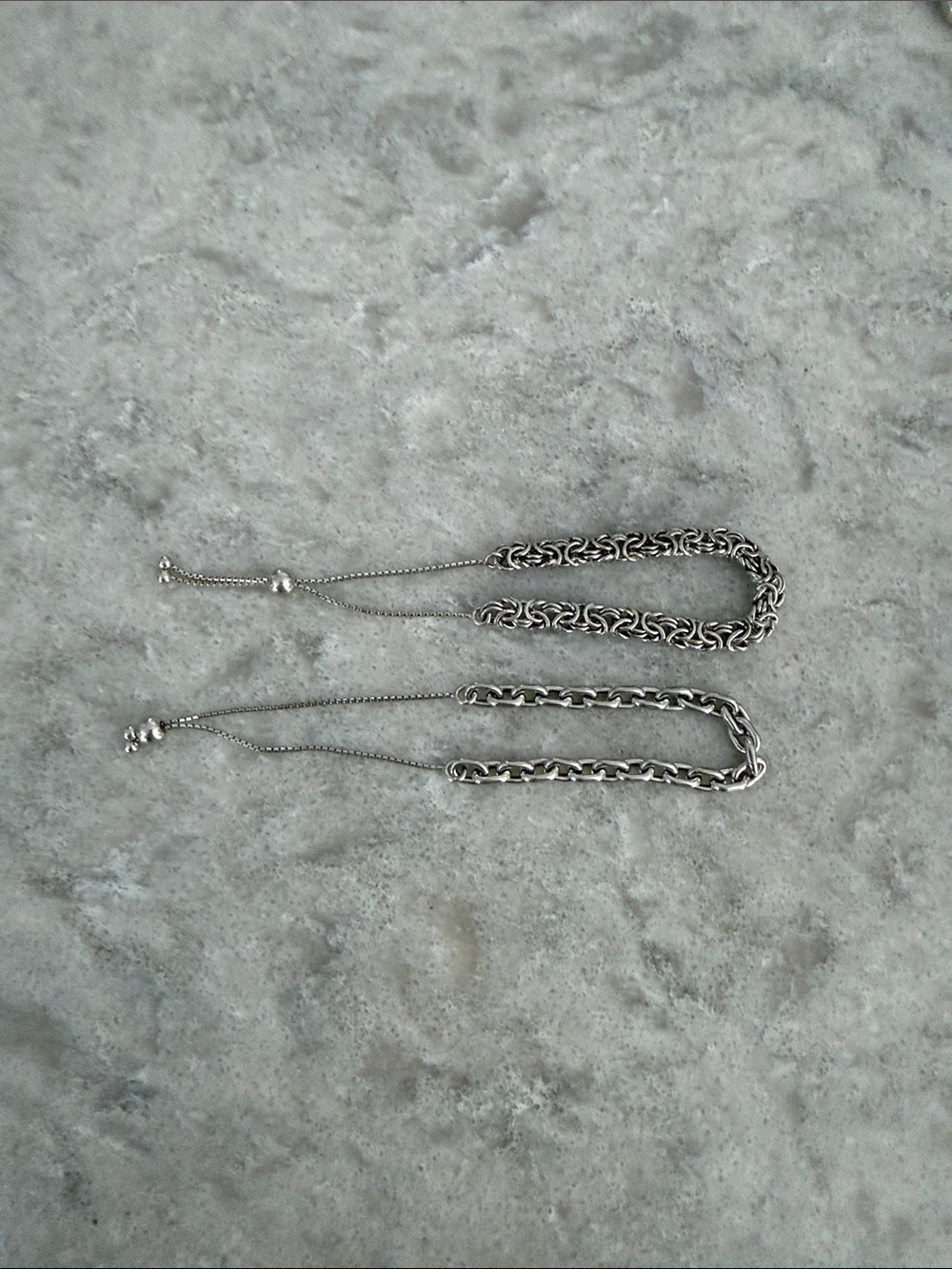 Sterling Silver Adjustable Chain Bracelet - Silver